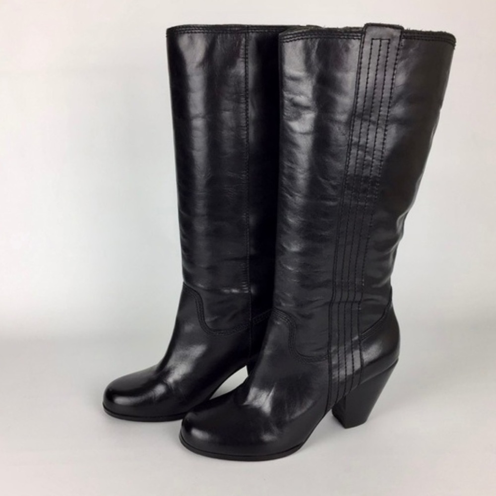 Arturo Chiang Alma Black Leather Tall Knee High Heeled Boots 7.5
PREOWNED/USED